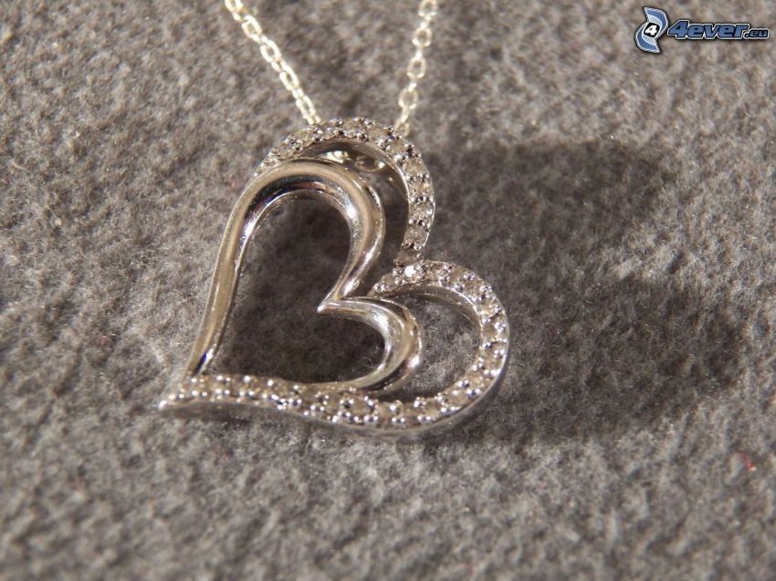 silver pendant, hearts
