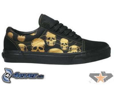 sneakers with skull, skeleton