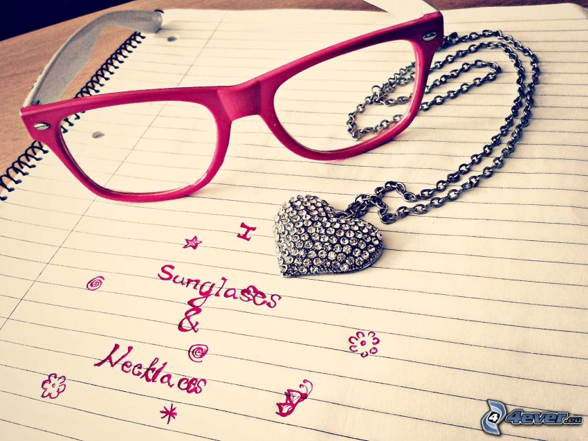 sunglasses, necklace