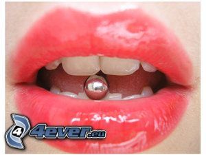 piercing, lips, tooth, mouth