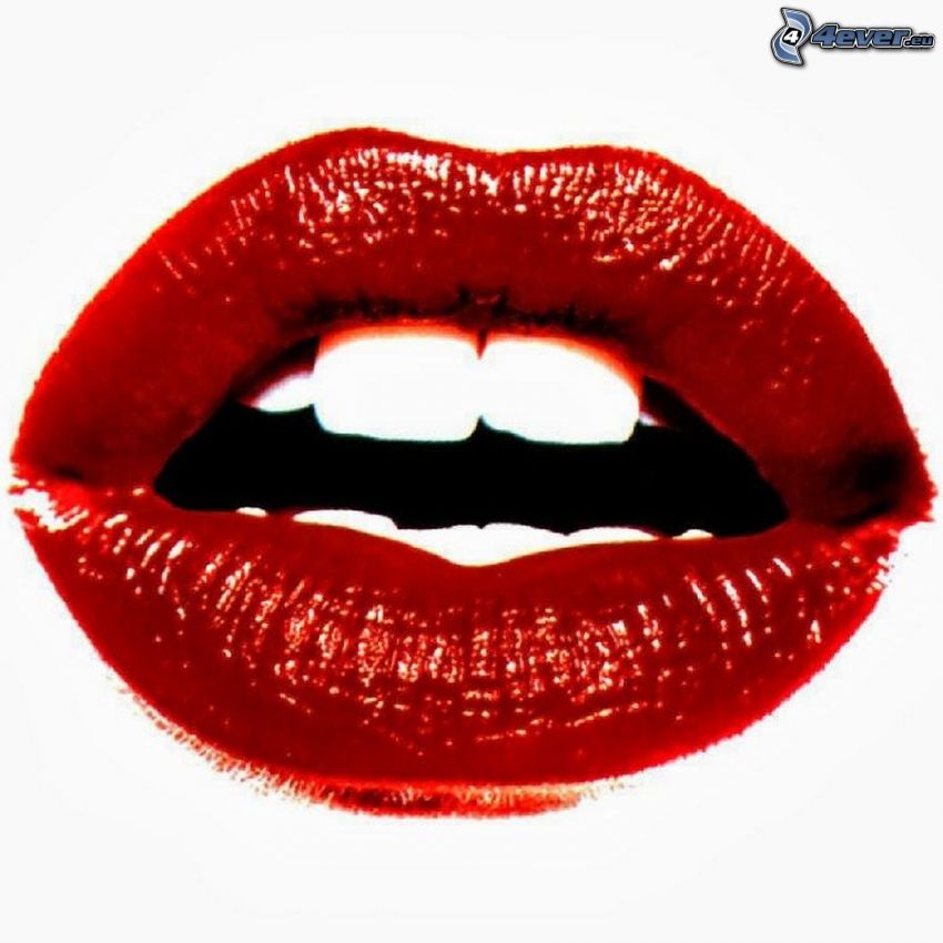 red lips, mouth