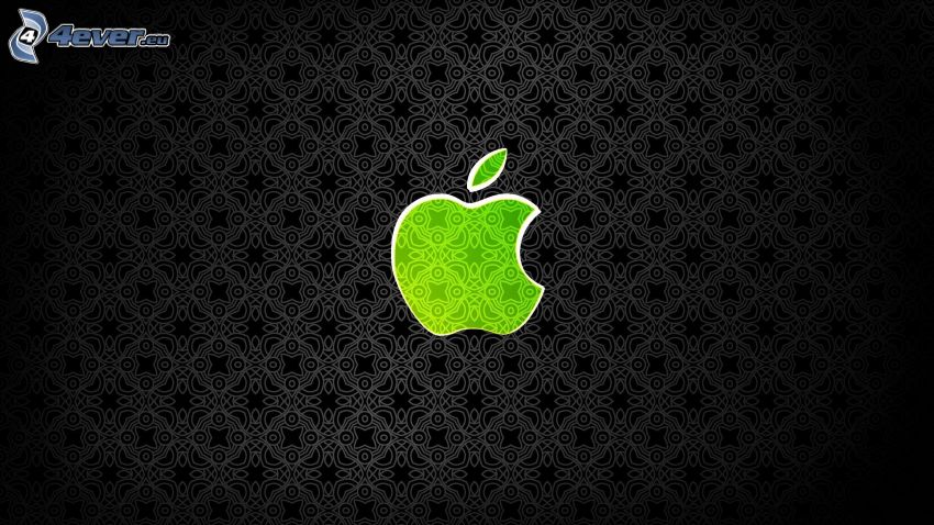 Apple, black background