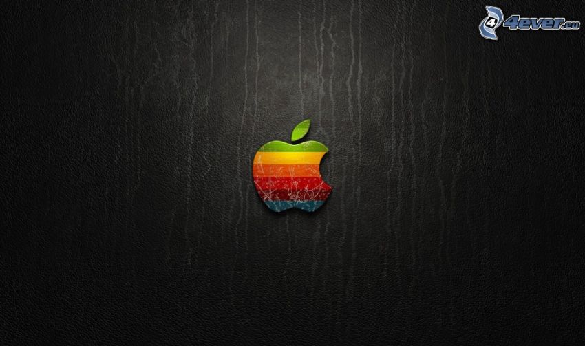 Apple, logo, colored stripes