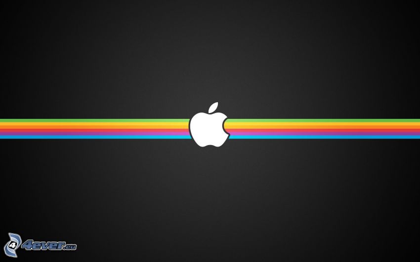 Apple, rainbow stripes