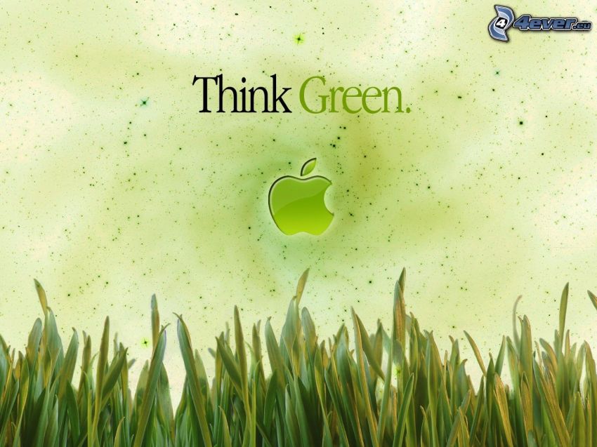Think Green, Apple, grass