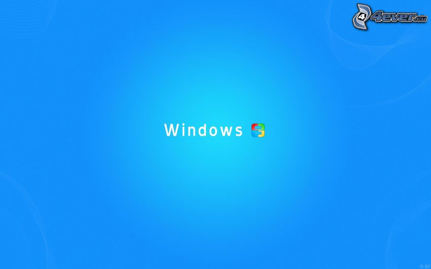 Windows, blue background