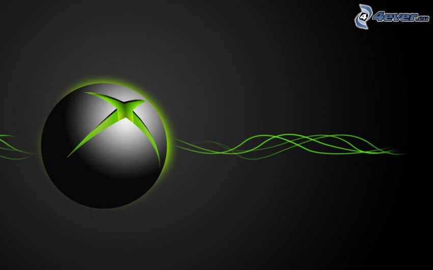 Xbox, waves, gray background