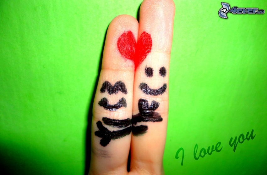 fingers in love, heart