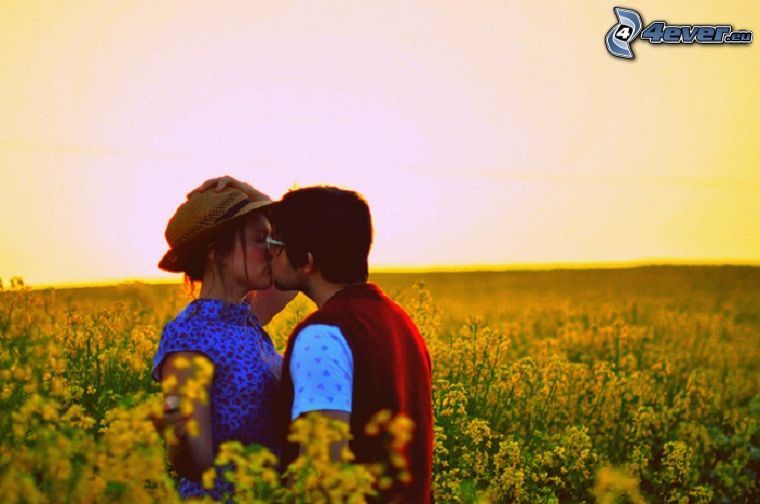 kiss in field