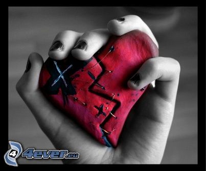 emo heart, hand