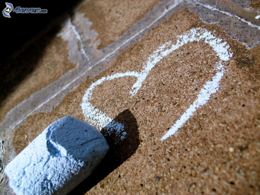 heart, chalk