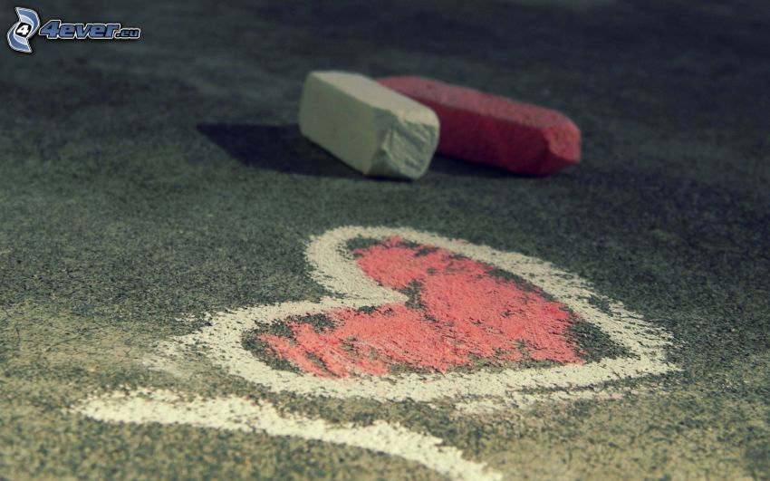 heart, chalk
