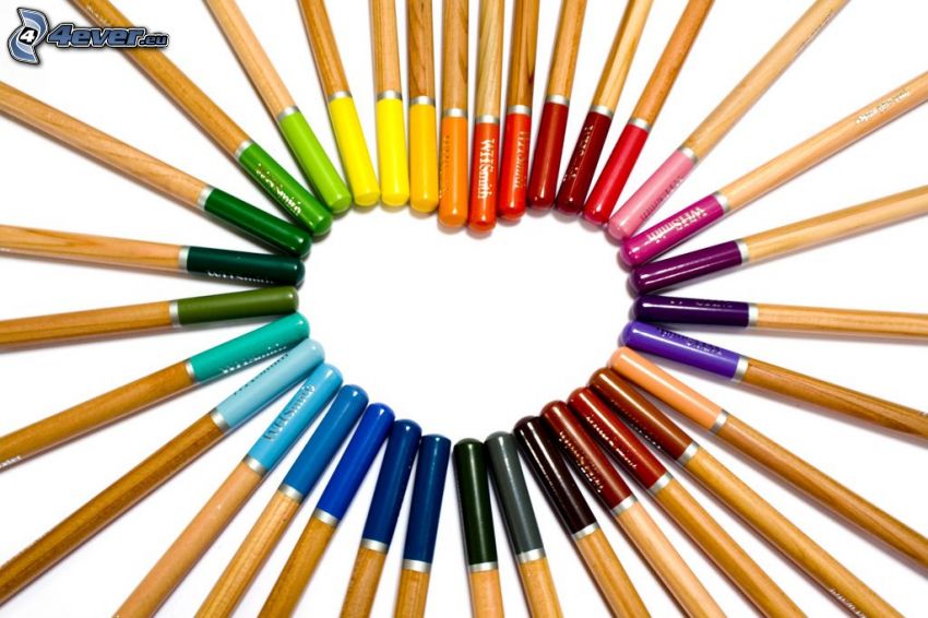 heart, colored pencils