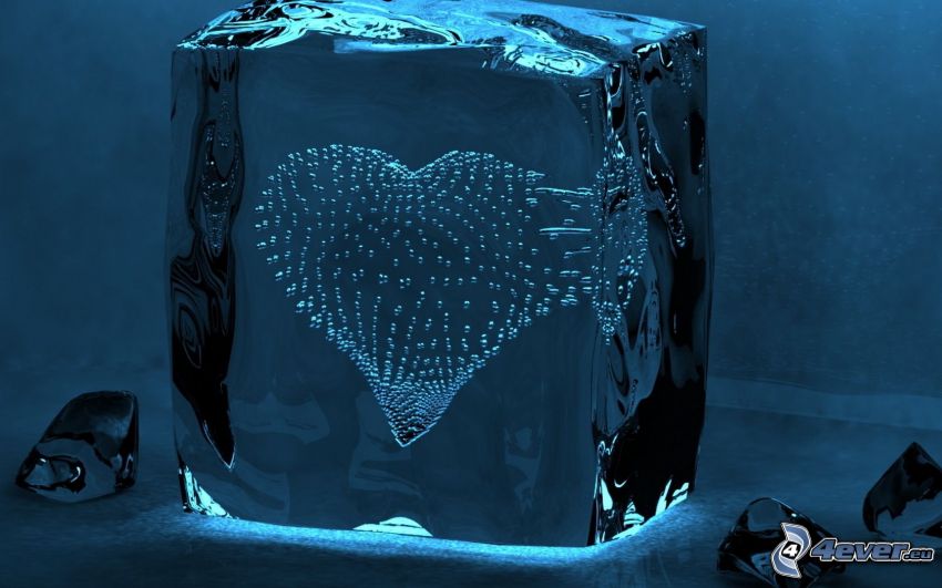 heart, ice, bubbles