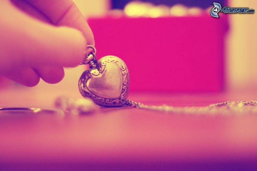 heart, pendant, hand