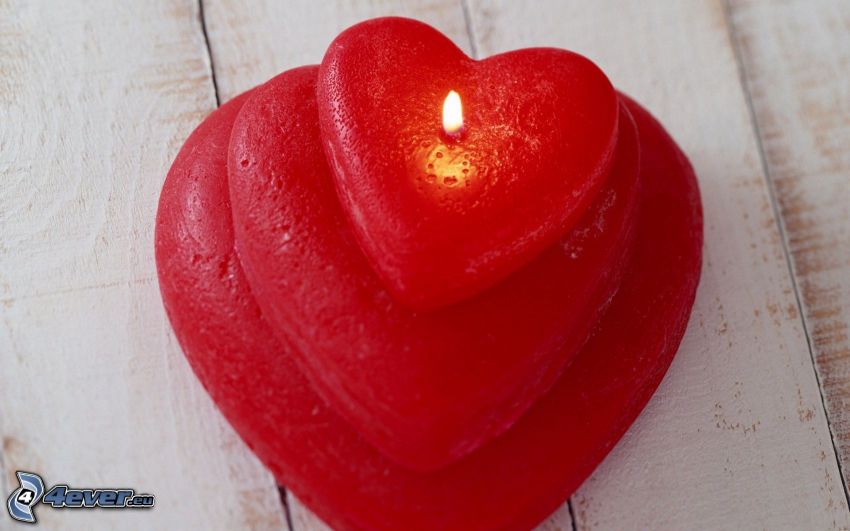 hearts, candle