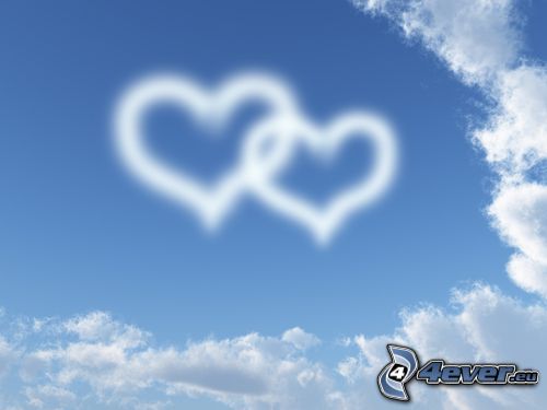 hearts in sky
