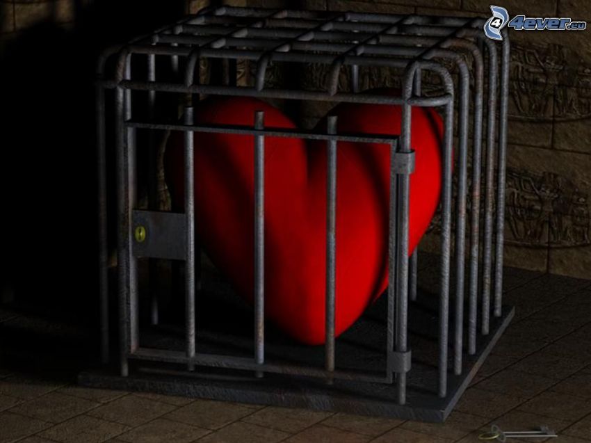 locked heart, cage