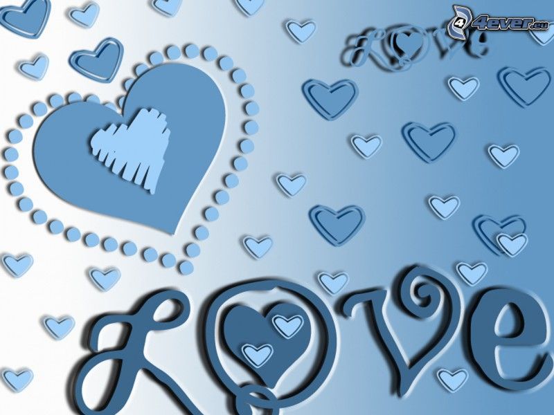 love, blue hearts