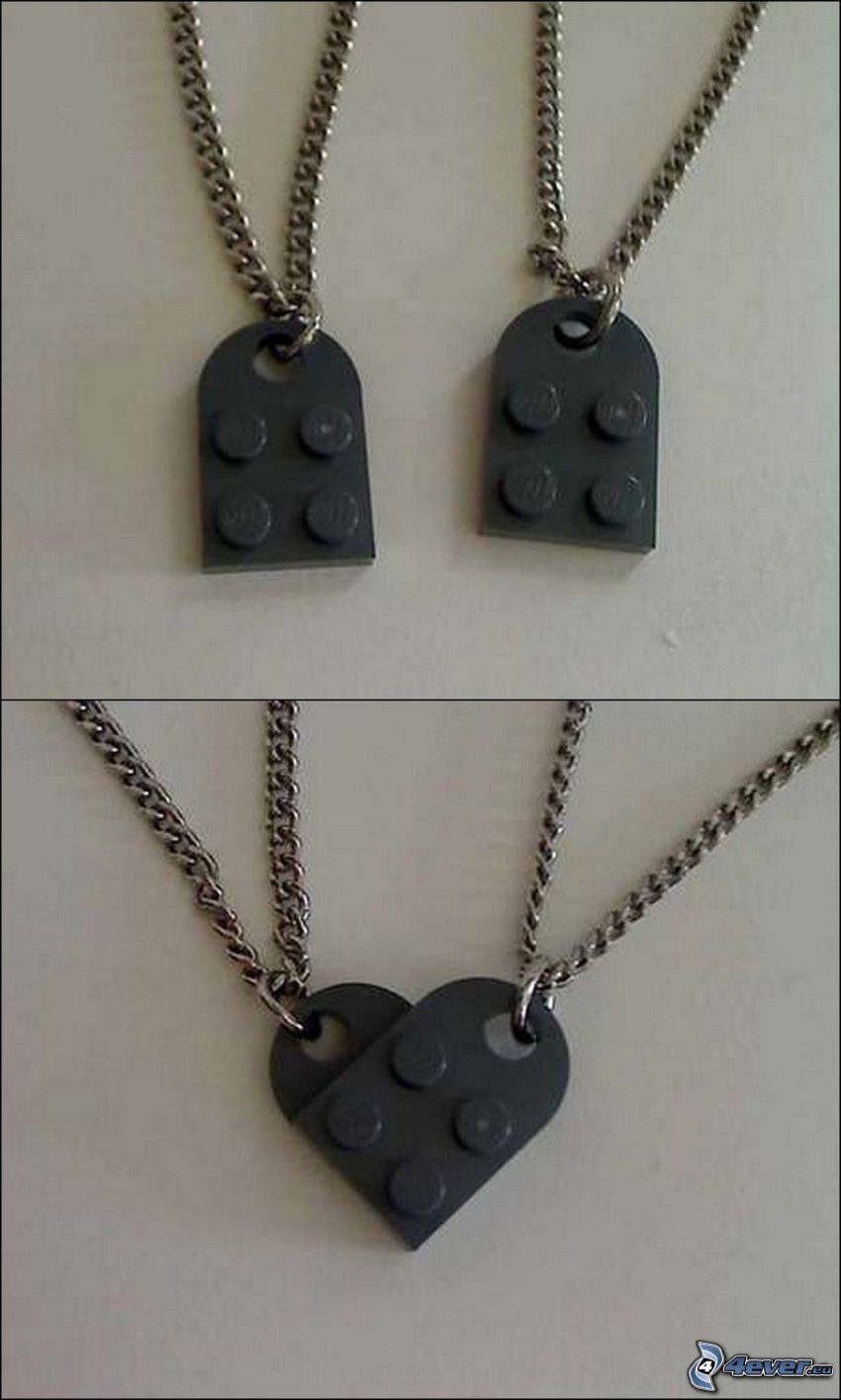 necklaces, Lego, heart