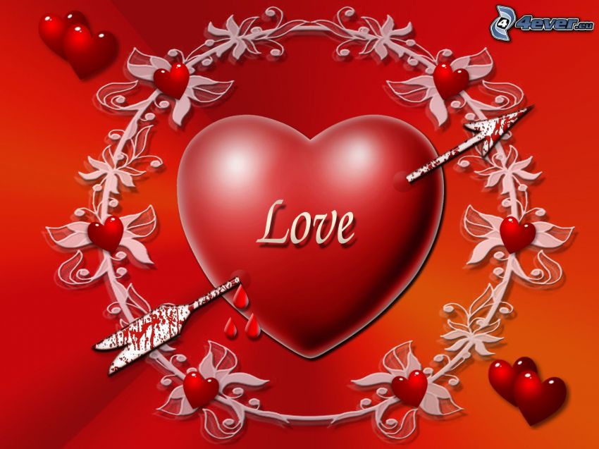 pierced heart, love, arrow