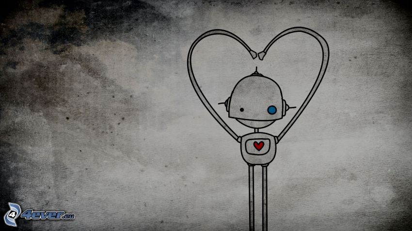 robot, heart