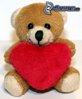 teddybear with heart, teddy bear