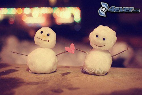 snowmen, heart