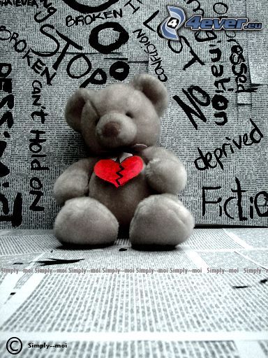 teddy bear, broken heart