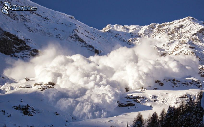 avalanche, snowy mountains