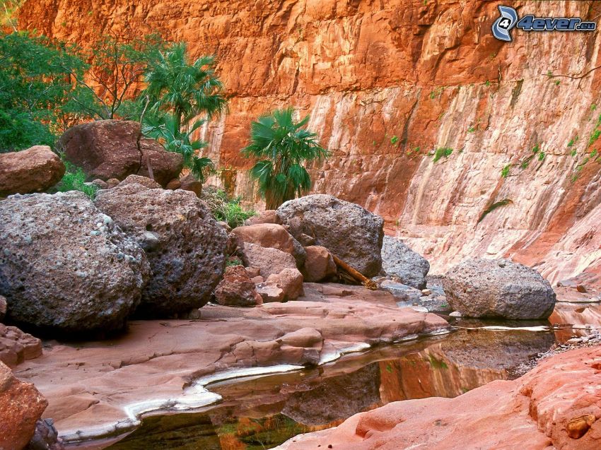 canyon, River, rocks