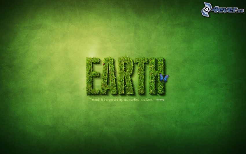 Earth, text, butterfly