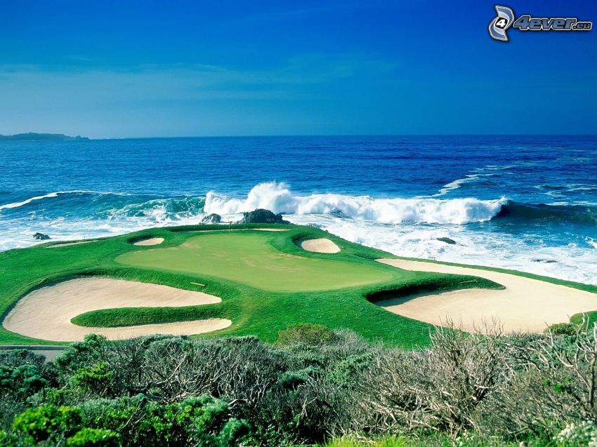 golf course, sea