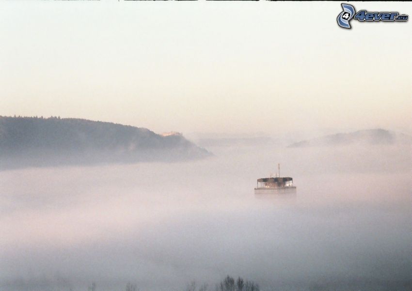 inversion, fog, mountain, steam