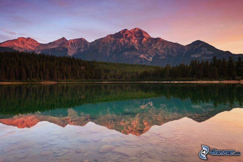 mountain, lake, reflection
