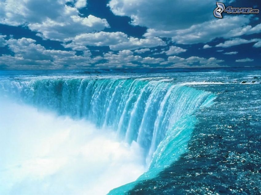 Niagara Falls, clouds, water
