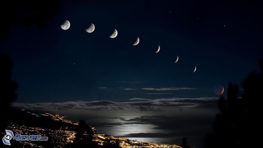 moon phases, night