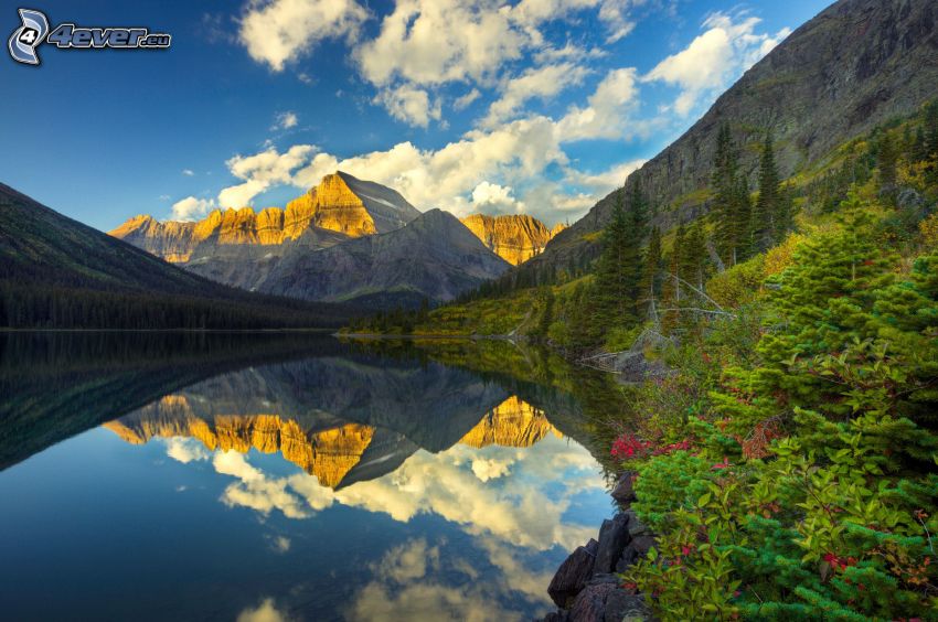 lake, rocky mountains, reflection