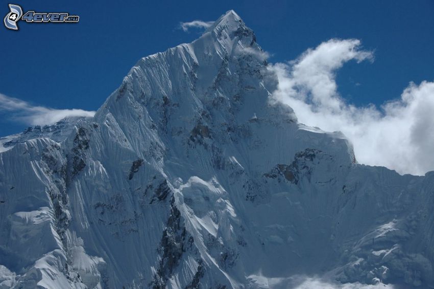 Mount Nuptse, snowy mountains, Nepal