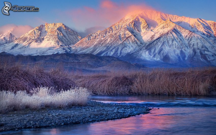 snowy mountains, River