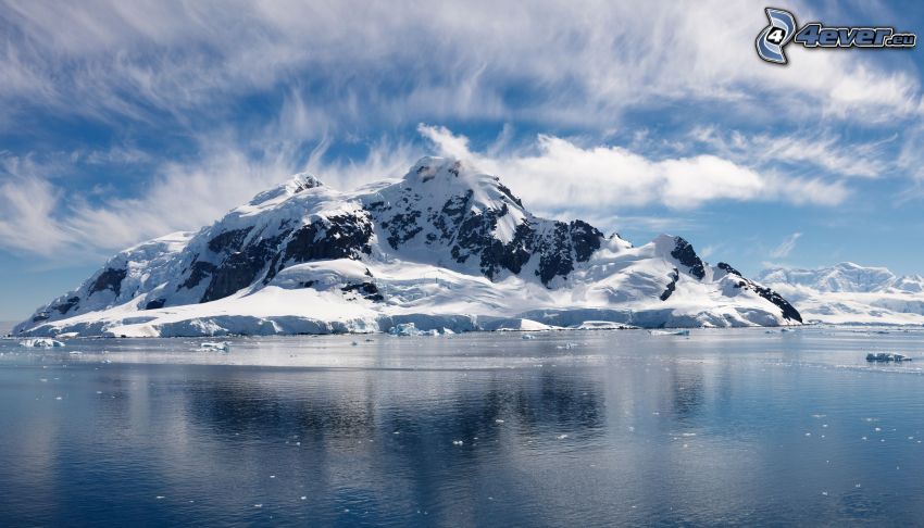 snowy rocky island