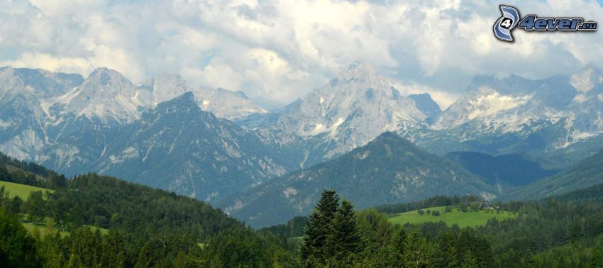 Totes Gebirge, forests and meadows, rocky mountains