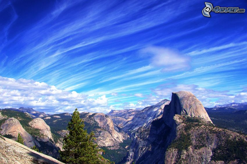 Yosemite National Park, Half Dome, rocky mountains