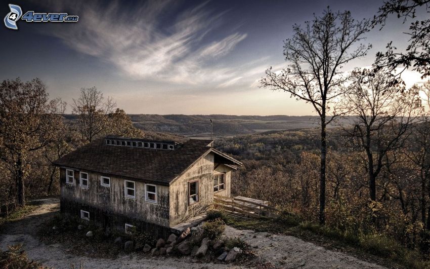 old house, view of the landscape, trees