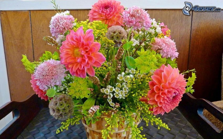 bouquets, pink flowers
