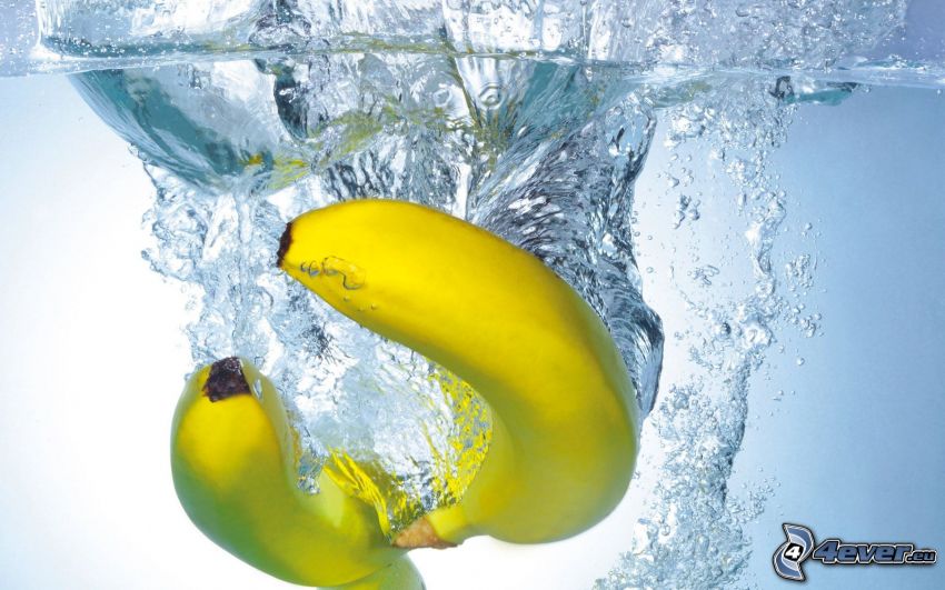 bananas, water