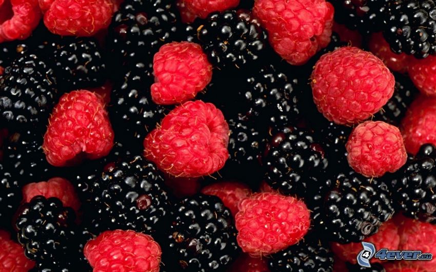 blackberries, raspberries