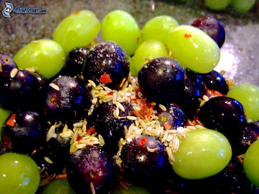 grape berries, seeds