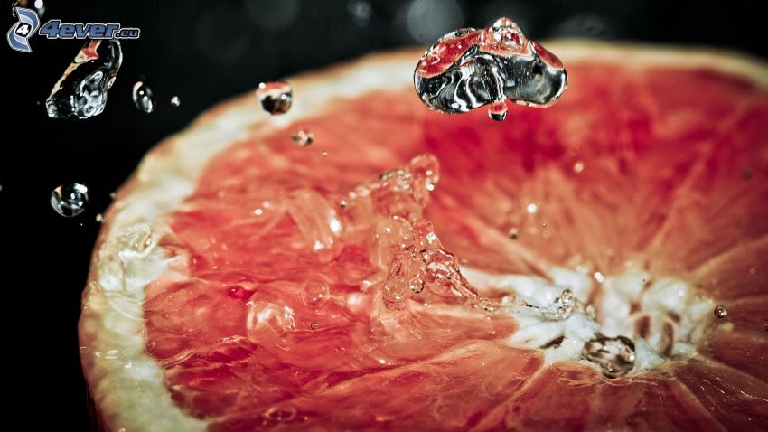 grapefruit, water, splash