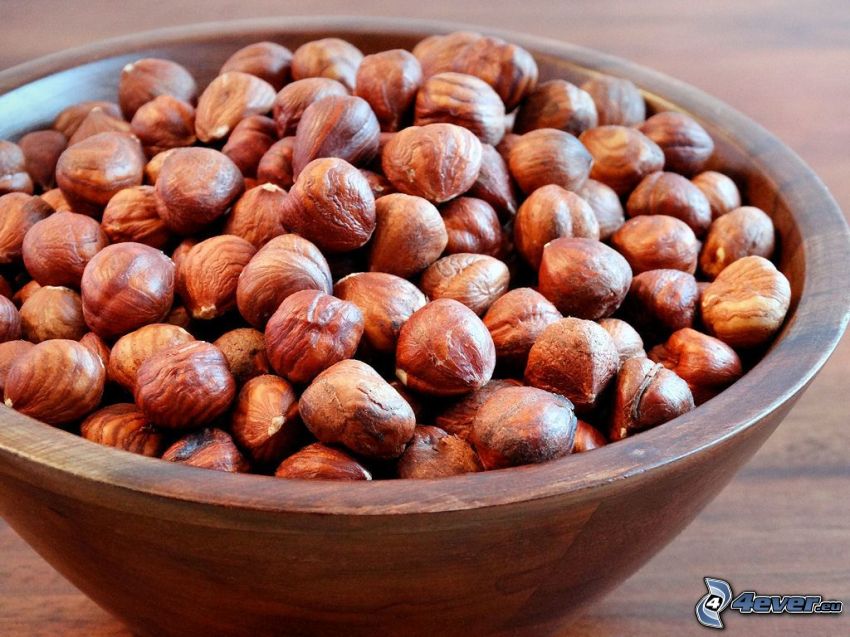 hazelnuts, bowl